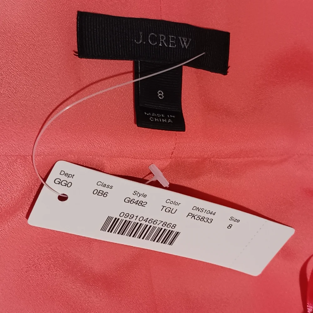 J. Crew Classic Silk Faille Peplum Dress Coral Pink